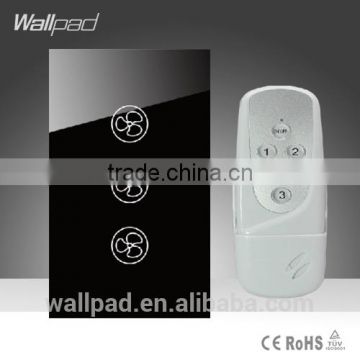 Wallpad LED Black Glass 110~250V US/Australia Standard Wireless Remote Control 3 Speed Ceilling Fan Regulator Controller Switch                        
                                                Quality Choice