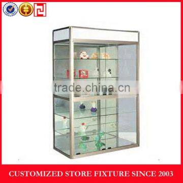 Fashion wooden counter showcase with tempered glass