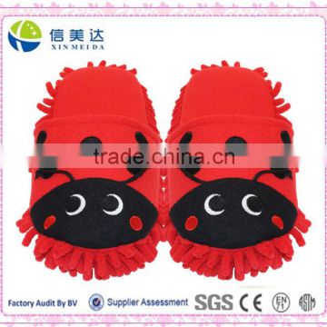 Funny plush animal shaped insect women slippers