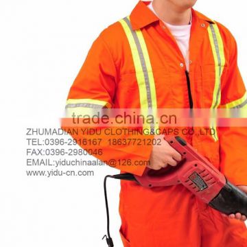 100% Cotton safety Coveralls,safety workwear with reflective working coverall 2015 new design