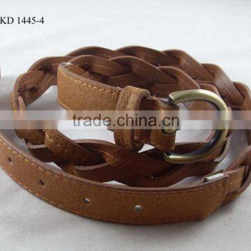 handmade braided PU leather belt for girl