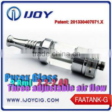 Good quality no leakage pyrex glass clearomizer FAATANK-G