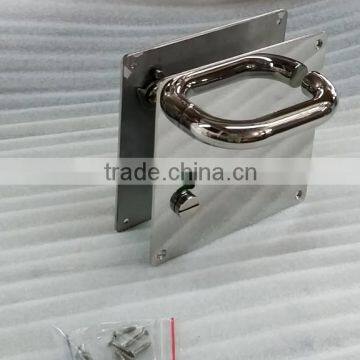 Mirror polish Stainless steel door lever handle on plate (WC Function)