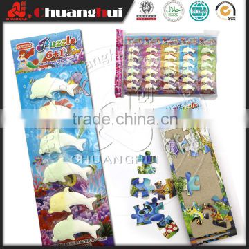 Dolphin Shape Tablet Candy with Puzzle Toy 6+1
