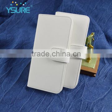 2016 Hot Sales Snow White PU Leather Case for Universal Mobile Phones with Sucker and Sliding up and down