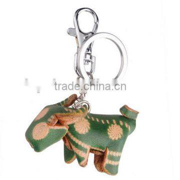 animals leather animal keychain with metal keychain keyring cheap leather keychain