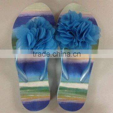 hot girls fashion stripe beach summer flipflops with flowers