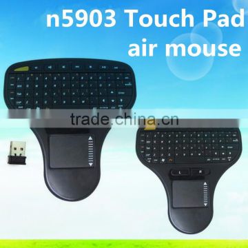 Hot 2.4g wireless fly mouse keyboard N5903 Touchpad Mini Wireless Keyboard for smart tv