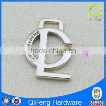 Q-0711 handbag metal label silver letters combination shape logo plate
