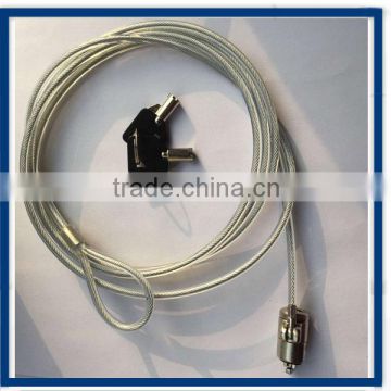 clear pvc coated cable security lock with coiled end