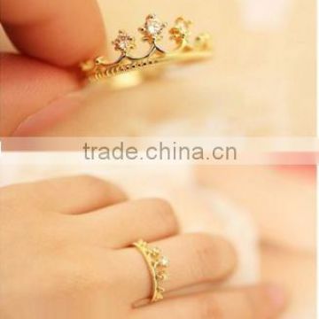 Korea fashionable crystal small Crown diamante rings