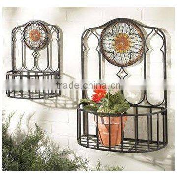 wrought iron flower wall planters
