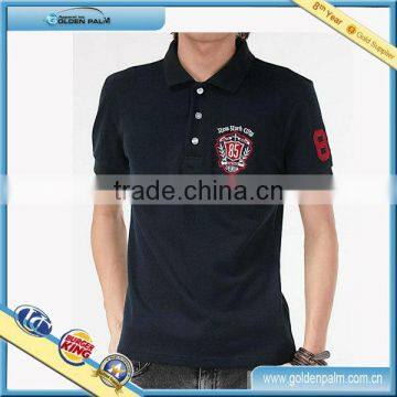 Custom-fit polo rugby Pique rib collar polo shirt with embiordery