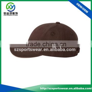 High quality brown color washed cotton twill fabric hat custom
