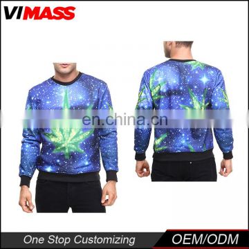 Sublimation star print Sweatshirt Long Sleeve Cheap Custom Sweatshirt Crewneck OEM Service