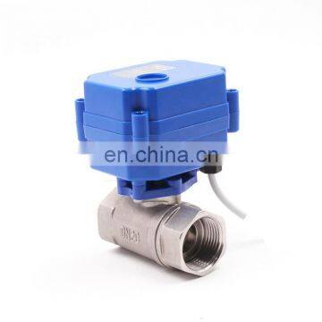 5v 9-24v 220v stainless steel 2/3 way bsp nc electric motorixed ball valve DN15 DN20 DN25