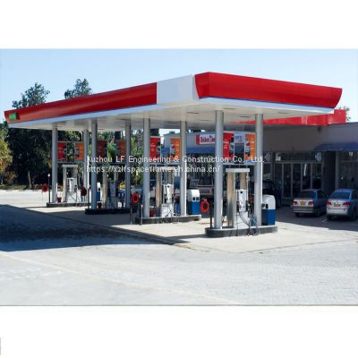 Xuzhou LF space frame design gas station roof canopy
