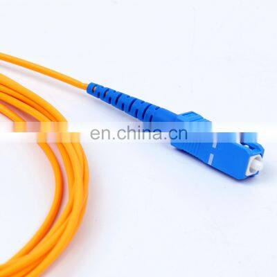 Blue Green Connector of Spiral SC APC to SC UPC Single Mode Simplex LSZH PVC  Fiber Jumper Patch Cord