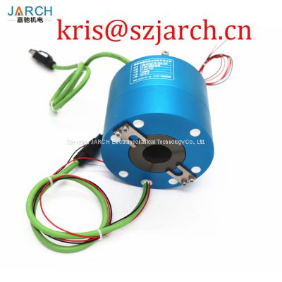 Custom Through Bore Slip Ring sliding contacts fiber optic rotary joint ethernet contact ring
