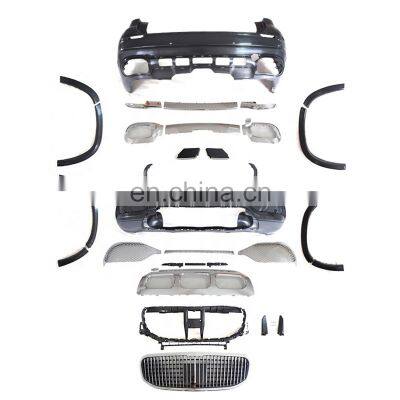 Body kit include front rear bumper assembly grille tail lip tail throat for Mercedes Benz GLS X167 upgrade to Maybach style