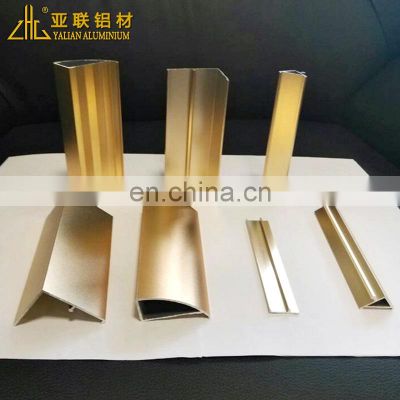 Elegant aluminium furniture edge,titanium gold anodize aluminum profile,golden anodized profiles aluminum aquarium