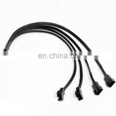 4 Pin PWM Fan Cable to 2 / 3 / 4 Ways PWM Sleeved Computer Case Fan Power Y-Splitter Adapter Cable Extension Cable