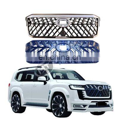 MAICTOP car body parts chroms ABS front bumper grille for land cruiser 300 lc300 facelift TRD mesh grill 2022