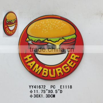 Hambuger metal tin sign;fast food tin sign