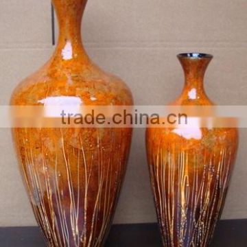 High quality best selling eco friendly spun bamboo laccquer ombre style yellow vase from Vietnam