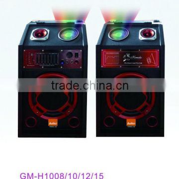2014 Hot sales! Professional type speaker with disco lights, karaoke loudspeaker with USB, SD, FM ,GM-H1008