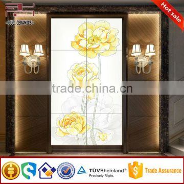 Carving yellow flower picture decorative facade wall tile