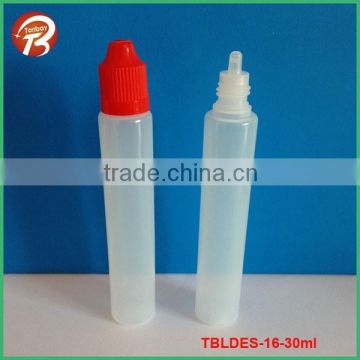 1OZ LDPE pen shape plastic ldpe e-liquids nicotine squeeze bottle with short nozzle TBLDES-16-30ml