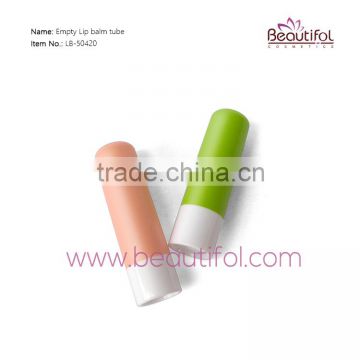 Wholesale empty lip balm tube for children, colorful plastic cosmetic packaging lip stick containers