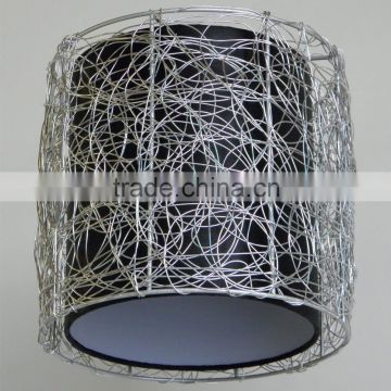 new design silver cover lamp shade with 9"drum shade SHC0908-UN