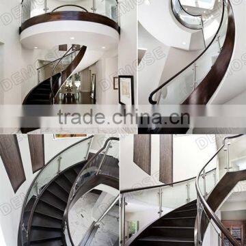 luxury double curve modern curved staircase,curved staircase kits