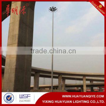 20m,25m,30m,35m galvanized steel polygonal high mast lighting pole with flood light