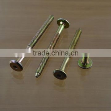 M6 inclined flat edge furniture screws, flat head hex socket, pointed tail beam screw, children bed hardware accessories