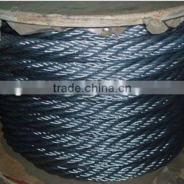 manufacture for 304/316 6*19+FC galvanized steel wire rope for fishing