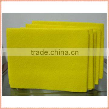 Needle punch nonwoven yellow cleaning cloth (50%viscose, 50%polyeter, needle punched nonwoven)