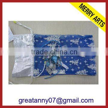 Yiwu China Manufacturers custom made small blue silk peacock gift bag bags