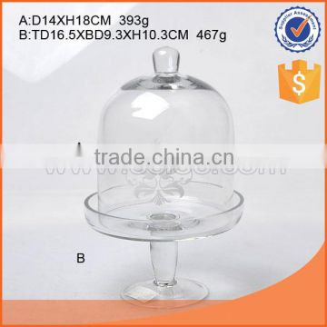 14cm glass cake stand and dome