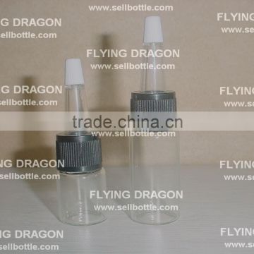 5ml 10ml transparent glass antibiotics bottle with plastic conical dropper with black screw ring used for medicine