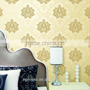 Big golden flower non woven wallpaper for living rooms