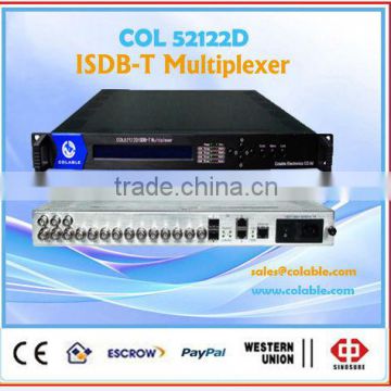 COL52122D isdb-t video multiplexer, 256 qam qpsk modulation tv multiplexer