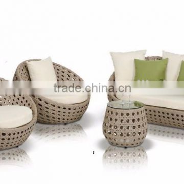 Wicker Patio garden sofa set Outdoor Furniture (1.2mm alu frame powder coated,10cm thick cushion, waterproof fabric)