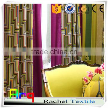 New multi color creative abstract fashion pattern printed curtain design in living room/bedroom with bright color