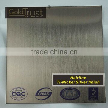 supply hairline ti- champagne finish stainless steel sheets for elevator building decoration and wall panels