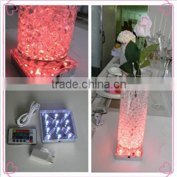 New design 16 colors changing remote control rechargeable crystal centerpiece vases for home decor