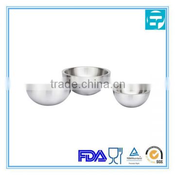 Double wall stainless steel individual salad bowls