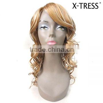 24inch blond color loose curl 100% high tempreture fibre lace front 185g Best selling simple design hair with good offer